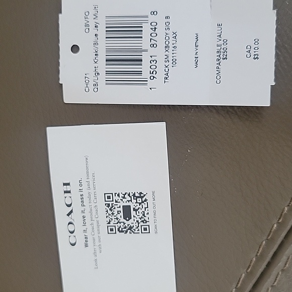 Coach Small Flap Track Stylish Men's Crossbody Bag In Light Khaki/Blue Jay Mult - Picture 16 of 16